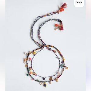 ZARA Multicolor Layered Tassel and Shell Necklace